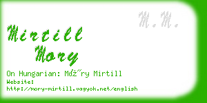 mirtill mory business card